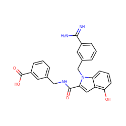 N=C(N)c1cccc(Cn2c(C(=O)NCc3cccc(C(=O)O)c3)cc3c(O)cccc32)c1 ZINC000008552715