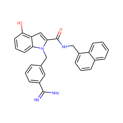 N=C(N)c1cccc(Cn2c(C(=O)NCc3cccc4ccccc34)cc3c(O)cccc32)c1 ZINC000003831860