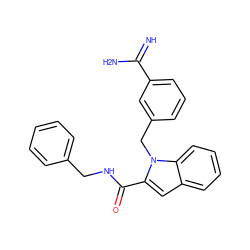 N=C(N)c1cccc(Cn2c(C(=O)NCc3ccccc3)cc3ccccc32)c1 ZINC000003831904