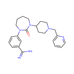 N=C(N)c1cccc(N2CCCCN(C3CCN(Cc4ccccn4)CC3)C2=O)c1 ZINC000026823692