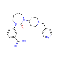 N=C(N)c1cccc(N2CCCCN(C3CCN(Cc4ccncc4)CC3)C2=O)c1 ZINC000026825383