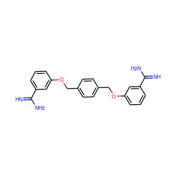 N=C(N)c1cccc(OCc2ccc(COc3cccc(C(=N)N)c3)cc2)c1 ZINC000043068149