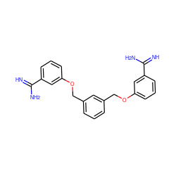 N=C(N)c1cccc(OCc2cccc(COc3cccc(C(=N)N)c3)c2)c1 ZINC000043070719