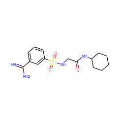 N=C(N)c1cccc(S(=O)(=O)NCC(=O)NC2CCCCC2)c1 ZINC000095566012