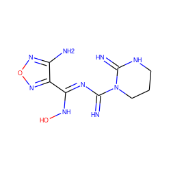 N=C(N=C(NO)c1nonc1N)N1CCCNC1=N ZINC000653788060