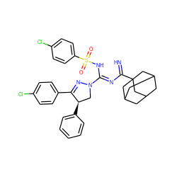 N=C(N=C(NS(=O)(=O)c1ccc(Cl)cc1)N1C[C@@H](c2ccccc2)C(c2ccc(Cl)cc2)=N1)C12CC3CC(CC(C3)C1)C2 ZINC001772609489