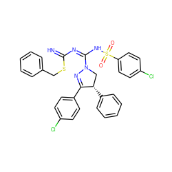 N=C(N=C(NS(=O)(=O)c1ccc(Cl)cc1)N1C[C@H](c2ccccc2)C(c2ccc(Cl)cc2)=N1)SCc1ccccc1 ZINC001772656529