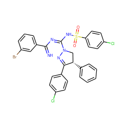 N=C(N=C(NS(=O)(=O)c1ccc(Cl)cc1)N1C[C@H](c2ccccc2)C(c2ccc(Cl)cc2)=N1)c1cccc(Br)c1 ZINC001772586206