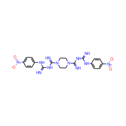 N=C(NC(=N)N1CCN(C(=N)NC(=N)Nc2ccc([N+](=O)[O-])cc2)CC1)Nc1ccc([N+](=O)[O-])cc1 ZINC001772592471