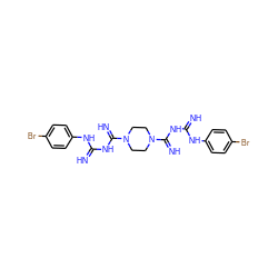 N=C(NC(=N)N1CCN(C(=N)NC(=N)Nc2ccc(Br)cc2)CC1)Nc1ccc(Br)cc1 ZINC000095696752