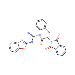 N=C(NC(=O)[C@H](Cc1ccccc1)N1C(=O)c2ccccc2C1=O)Nc1nc2ccccc2o1 ZINC000002829505