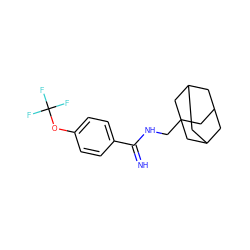 N=C(NCC12CC3CC(CC(C3)C1)C2)c1ccc(OC(F)(F)F)cc1 ZINC000103259095