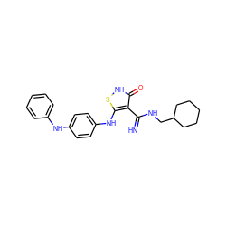 N=C(NCC1CCCCC1)c1c(Nc2ccc(Nc3ccccc3)cc2)s[nH]c1=O ZINC000101101154