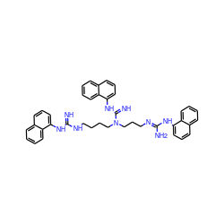 N=C(NCCCCN(CCC/N=C(\N)Nc1cccc2ccccc12)C(=N)Nc1cccc2ccccc12)Nc1cccc2ccccc12 ZINC000095604735