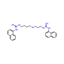 N=C(NCCCCNCCCNC(=N)Nc1cccc2ccccc12)Nc1cccc2ccccc12 ZINC000095602196