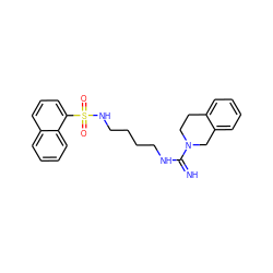 N=C(NCCCCNS(=O)(=O)c1cccc2ccccc12)N1CCc2ccccc2C1 ZINC000043076608