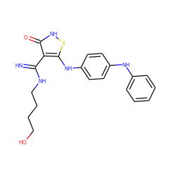 N=C(NCCCCO)c1c(Nc2ccc(Nc3ccccc3)cc2)s[nH]c1=O ZINC000101101196