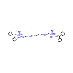 N=C(NCCCNCCCCCCCNCCCNC(=N)NC(=N)NCC(c1ccccc1)c1ccccc1)NC(=N)NCC(c1ccccc1)c1ccccc1 ZINC000095541593