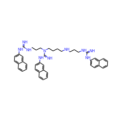 N=C(NCCCNCCCCN(CCCNC(=N)Nc1ccc2ccccc2c1)C(=N)Nc1ccc2ccccc2c1)Nc1ccc2ccccc2c1 ZINC000095601429