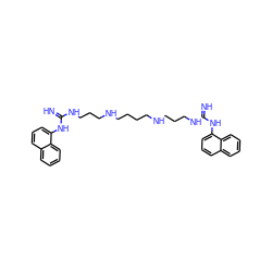 N=C(NCCCNCCCCNCCCNC(=N)Nc1cccc2ccccc12)Nc1cccc2ccccc12 ZINC000095603680