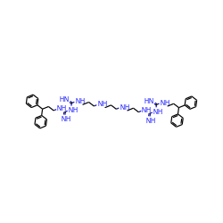 N=C(NCCCNCCCNCCCNC(=N)NC(=N)NCCC(c1ccccc1)c1ccccc1)NC(=N)NCCC(c1ccccc1)c1ccccc1 ZINC000037858558