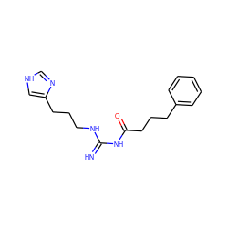 N=C(NCCCc1c[nH]cn1)NC(=O)CCCc1ccccc1 ZINC000045497304