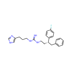 N=C(NCCCc1c[nH]cn1)NCC[C@@H](Cc1ccccc1)c1ccc(F)cc1 ZINC000013816583