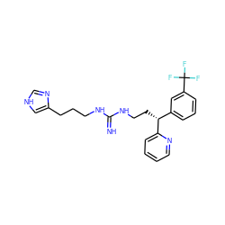 N=C(NCCCc1c[nH]cn1)NCC[C@H](c1cccc(C(F)(F)F)c1)c1ccccn1 ZINC000013816204