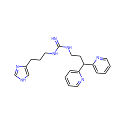 N=C(NCCCc1c[nH]cn1)NCCC(c1ccccn1)c1ccccn1 ZINC000013816235