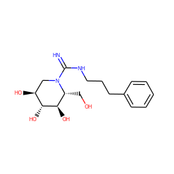 N=C(NCCCc1ccccc1)N1C[C@H](O)[C@@H](O)[C@H](O)[C@H]1CO ZINC000103300158