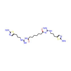 N=C(NCCCc1cnc(N)s1)NC(=O)CCCCCCC(=O)/N=C(\N)NCCCc1cnc(N)s1 ZINC000095554340