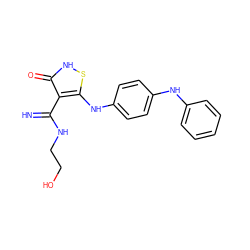 N=C(NCCO)c1c(Nc2ccc(Nc3ccccc3)cc2)s[nH]c1=O ZINC000101101134