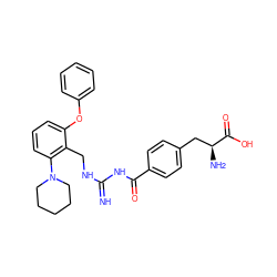 N=C(NCc1c(Oc2ccccc2)cccc1N1CCCCC1)NC(=O)c1ccc(C[C@H](N)C(=O)O)cc1 ZINC000653842168