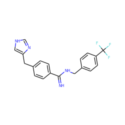 N=C(NCc1ccc(C(F)(F)F)cc1)c1ccc(Cc2c[nH]cn2)cc1 ZINC000026382960