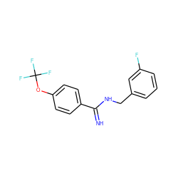 N=C(NCc1cccc(F)c1)c1ccc(OC(F)(F)F)cc1 ZINC000103259104