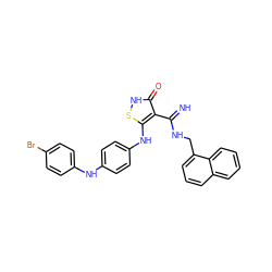 N=C(NCc1cccc2ccccc12)c1c(Nc2ccc(Nc3ccc(Br)cc3)cc2)s[nH]c1=O ZINC000101101218