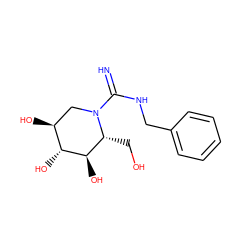 N=C(NCc1ccccc1)N1C[C@H](O)[C@@H](O)[C@H](O)[C@H]1CO ZINC000103300155