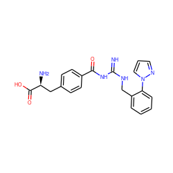 N=C(NCc1ccccc1-n1cccn1)NC(=O)c1ccc(C[C@H](N)C(=O)O)cc1 ZINC000653849909