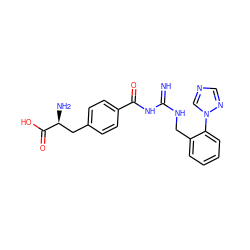 N=C(NCc1ccccc1-n1cncn1)NC(=O)c1ccc(C[C@H](N)C(=O)O)cc1 ZINC000653849865