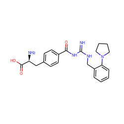 N=C(NCc1ccccc1N1CCCC1)NC(=O)c1ccc(C[C@H](N)C(=O)O)cc1 ZINC000653852798