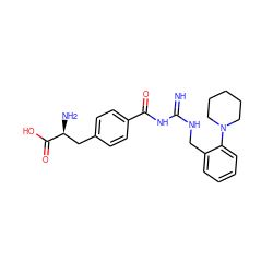 N=C(NCc1ccccc1N1CCCCC1)NC(=O)c1ccc(C[C@H](N)C(=O)O)cc1 ZINC000653852817