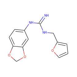 N=C(NCc1ccco1)Nc1ccc2c(c1)OCO2 ZINC000169325841