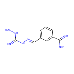 N=C(NN)N/N=C/c1cccc(C(=N)N)c1 ZINC000013861129