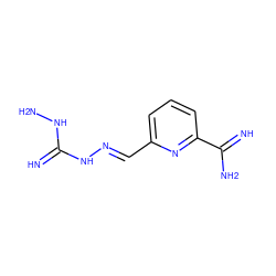 N=C(NN)N/N=C/c1cccc(C(=N)N)n1 ZINC000013861134