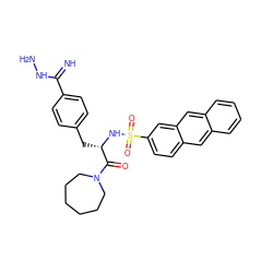 N=C(NN)c1ccc(C[C@H](NS(=O)(=O)c2ccc3cc4ccccc4cc3c2)C(=O)N2CCCCCC2)cc1 ZINC000027878352