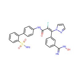 N=C(NO)c1cccc(/C(=C(/F)C(=O)Nc2ccc(-c3ccccc3S(N)(=O)=O)cc2)n2cccn2)c1 ZINC000013487208