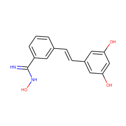 N=C(NO)c1cccc(/C=C/c2cc(O)cc(O)c2)c1 ZINC001772652562