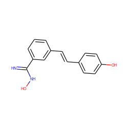 N=C(NO)c1cccc(/C=C/c2ccc(O)cc2)c1 ZINC001772617864