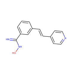 N=C(NO)c1cccc(/C=C/c2ccncc2)c1 ZINC001772586245