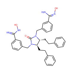 N=C(NO)c1cccc(CN2C(=O)N(Cc3cccc(/C(N)=N/O)c3)[C@H](CCc3ccccc3)[C@H]2CCc2ccccc2)c1 ZINC000027554216